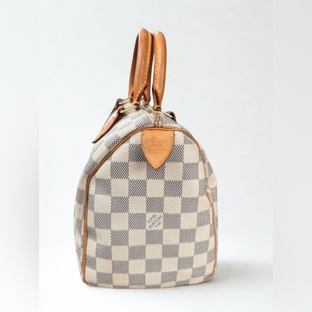 SOLD-Certified LOUIS VUITTON Damier Azur Speedy 25 - Dust Bag, Lock & Key, + COA - Picture 8 of 15